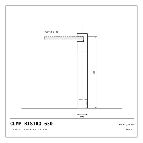 CLMP BISTRO 630 Werkzeichnung
