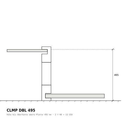 CLMP DBL 495 Werkzeichnung