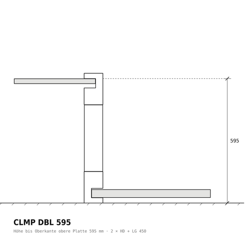 CLMP DBL 595 Werkzeichnung
