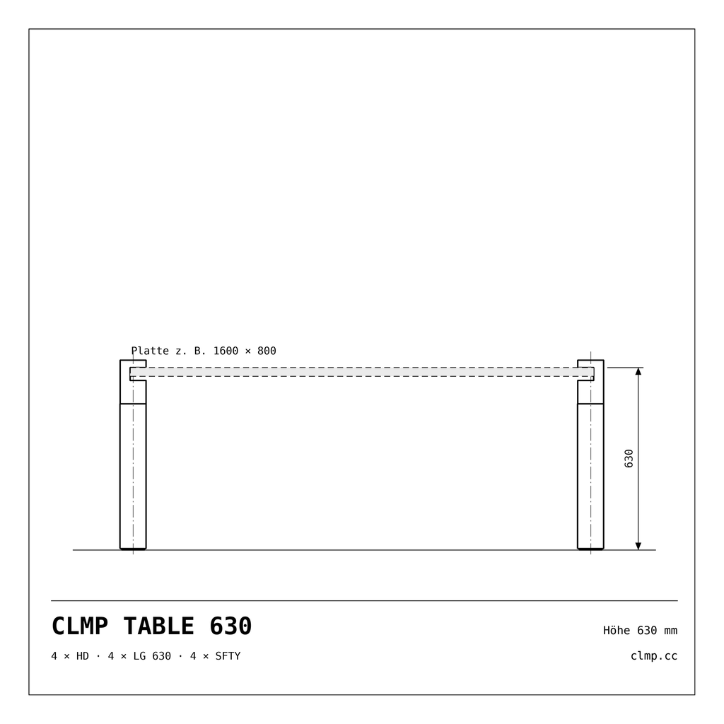 CLMP TABLE 630 Werkzeichnung