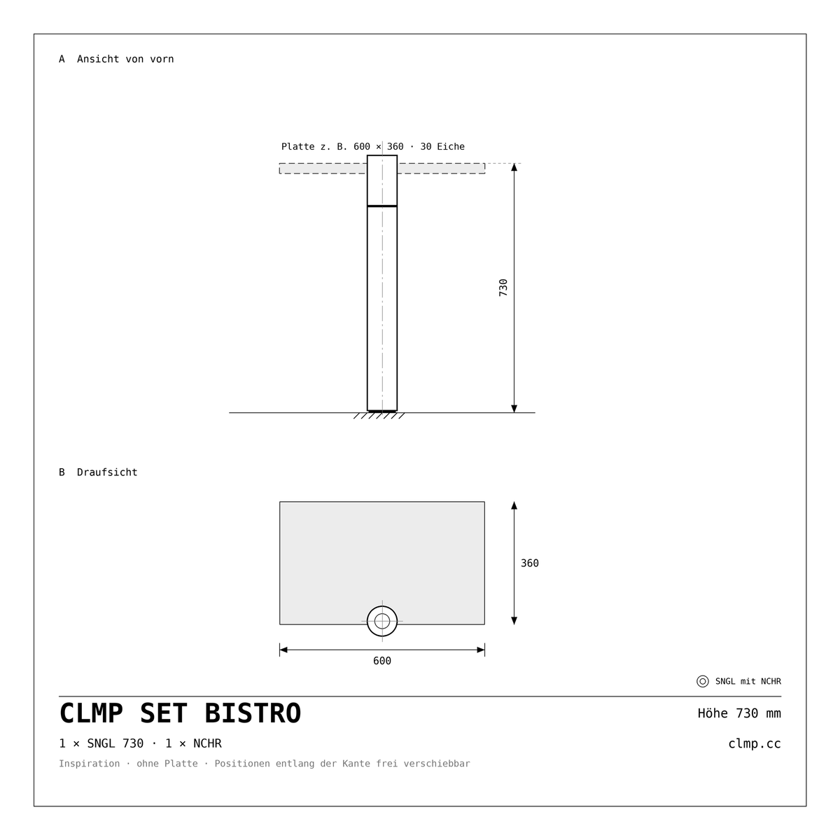 CLMP Set Bistro Werkzeichnung