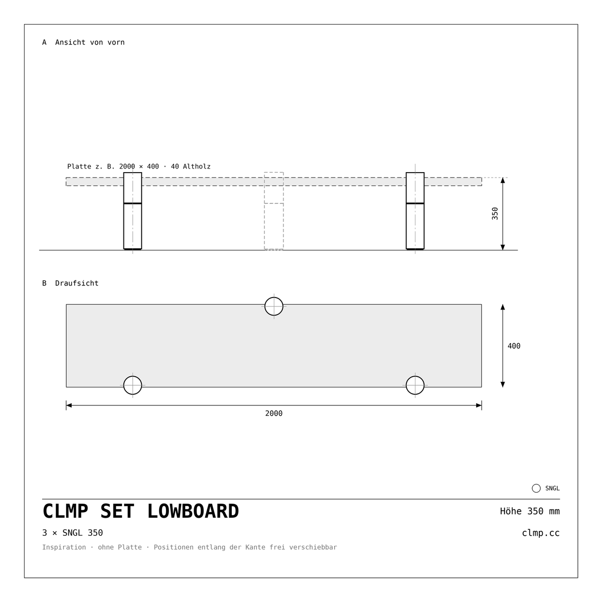 CLMP Set Lowboard Werkzeichnung