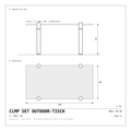 CLMP Set Outdoor-Tisch Werkzeichnung