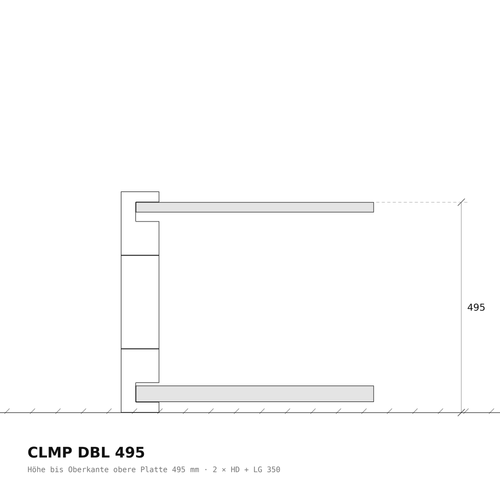 CLMP DBL 495 Werkzeichnung