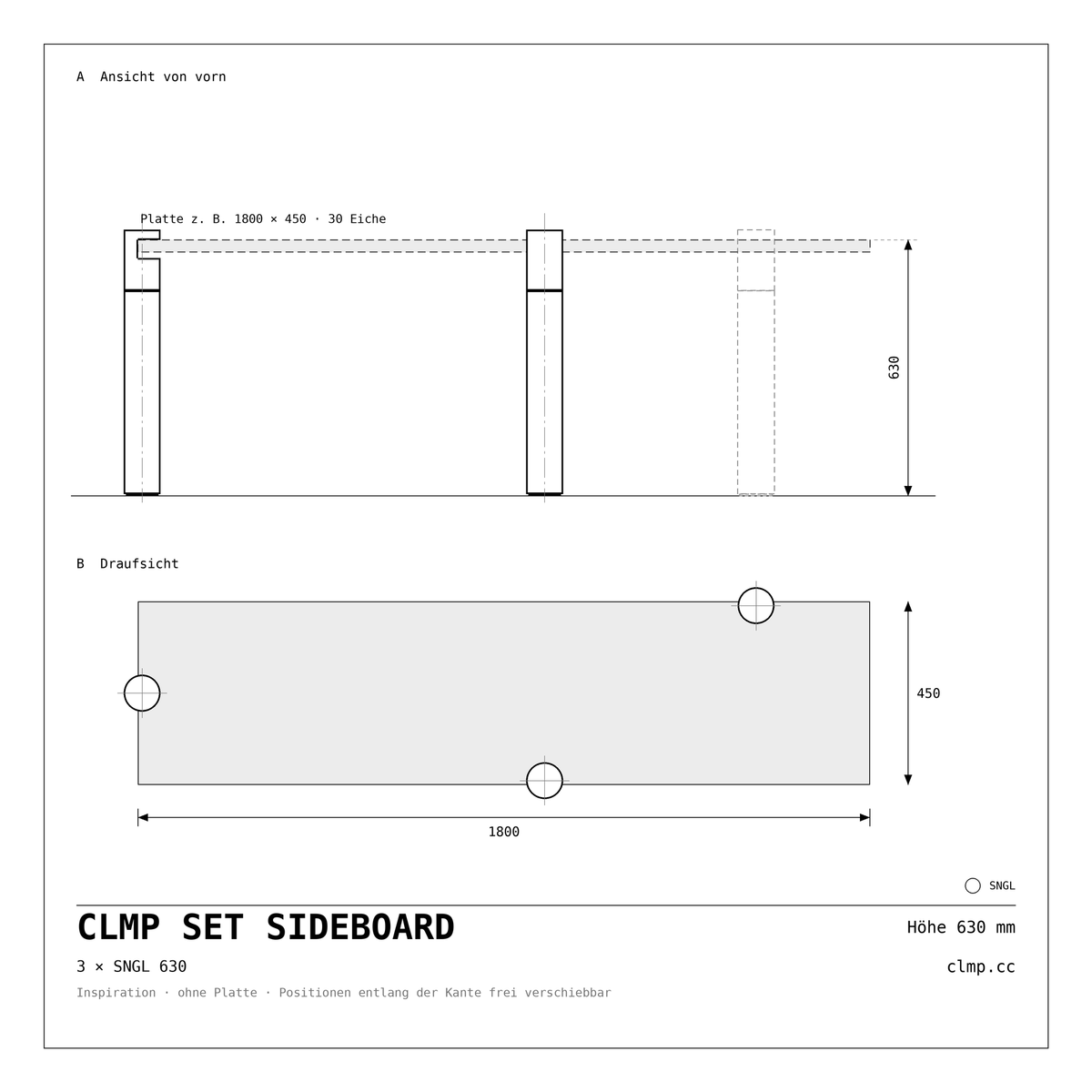 CLMP Set Sideboard Werkzeichnung