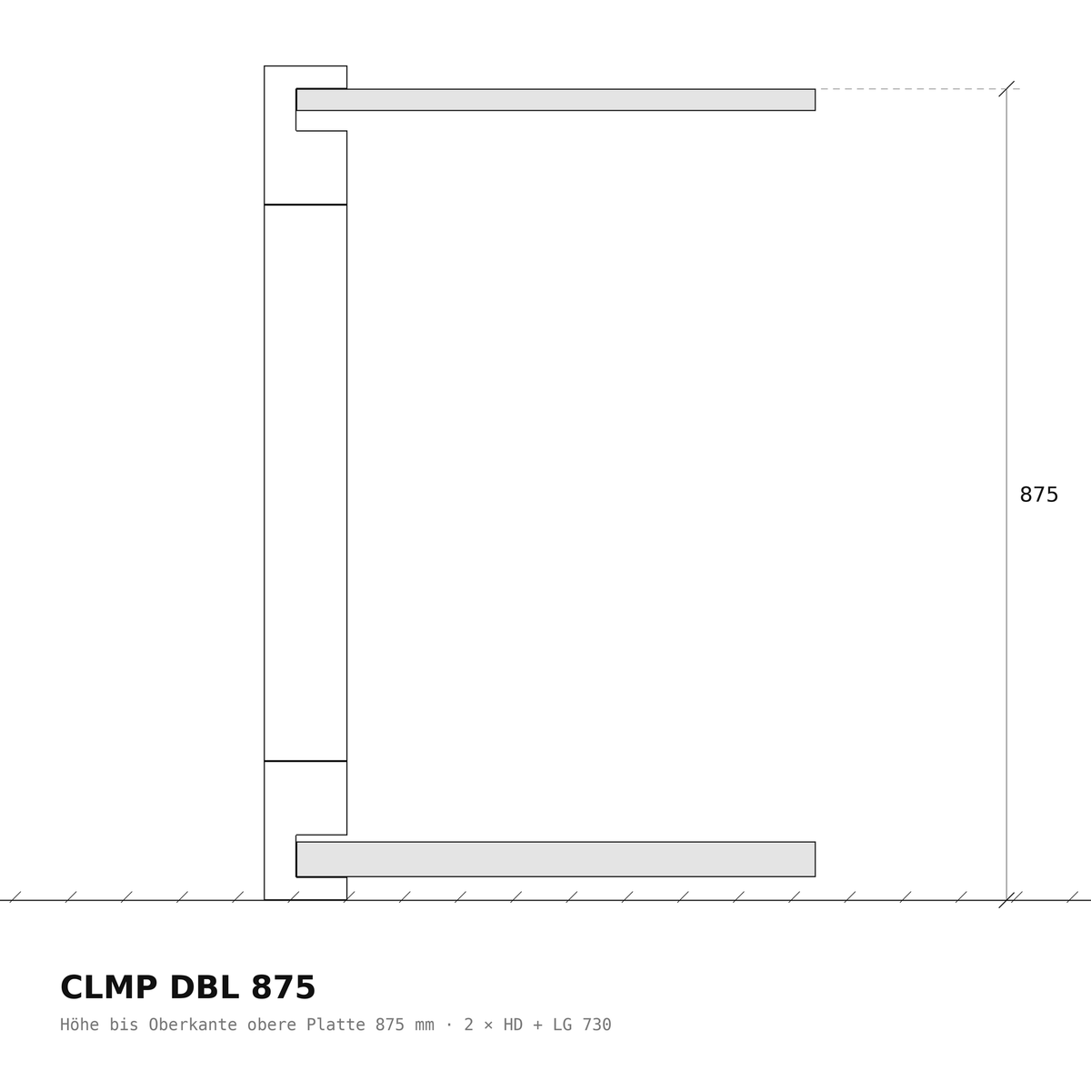 CLMP DBL 875 Werkzeichnung