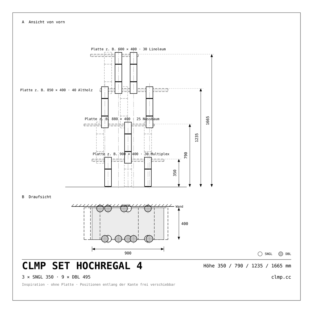 CLMP Set Hochregal 4 Werkzeichnung